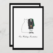 Scottish Kilt Wedding Invitation - Green Kaart (Voorkant / Achterkant)