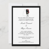 Scottish Kilt Wedding Invitation - Red Kaart (Achterkant)
