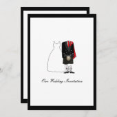 Scottish Kilt Wedding Invitation - Red Kaart (Voorkant / Achterkant)
