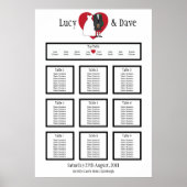 Scottish Kilt Wedding Table Seating Plan Poster (Voorkant)