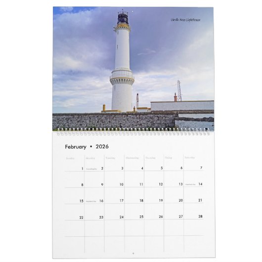 Scottish lighthouses kalender (Feb 2026)