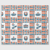 Scottish Linocut Pattern Cadeaupapier (Vlak)