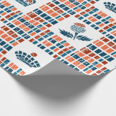 Scottish Linocut Pattern Cadeaupapier (Hoek)