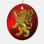 Scottish Lion Gold Red Keramisch Ornament (Links)