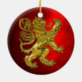 Scottish Lion Gold Red Keramisch Ornament (Achterkant)