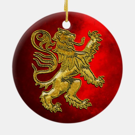 Scottish Lion Gold Red Keramisch Ornament (Achterkant)