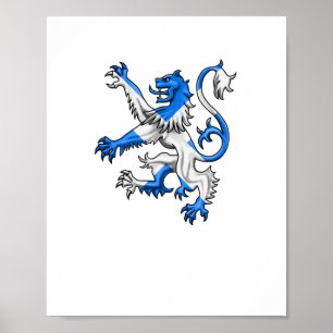 Scottish Lion in St. Andrew's kleuren Poster