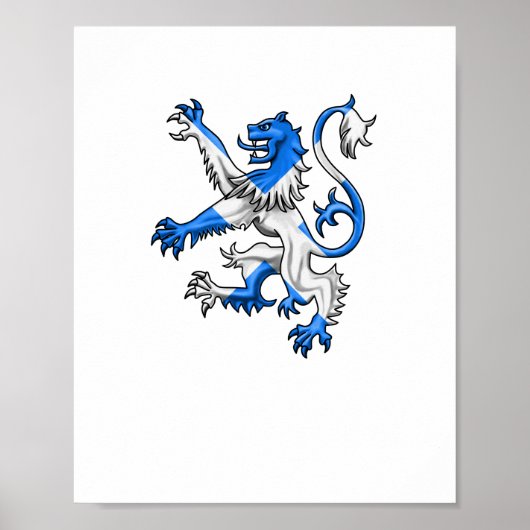 Scottish Lion in St. Andrew's kleuren Poster (Voorkant)