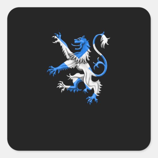 Scottish Lion in St. Andrew's kleuren Vierkante Sticker (Voorkant)