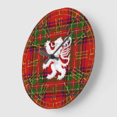 Scottish Lion Rampant over Tartan Grote Klok (Hoek)