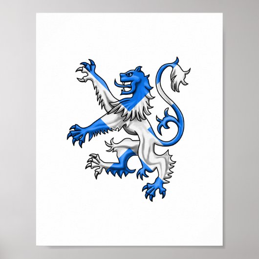 Scottish Lion Rampant Saint Andrew Cross Colors Poster (Voorkant)