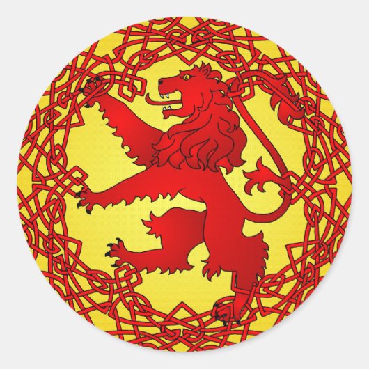 Scottish Lion Ronde Sticker (Voorkant)