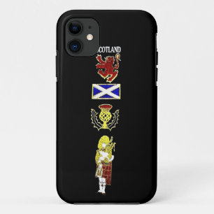 Scottish Lion, Thistle, Flag en Piper in Tartan iPhone 11 Hoesje