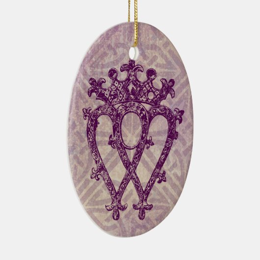 Scottish Luckenbooth Paars Celtic Knot Pattern Keramisch Ornament (Rechts)