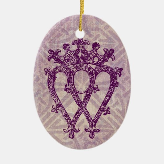 Scottish Luckenbooth Paars Celtic Knot Pattern Keramisch Ornament (Voorkant)