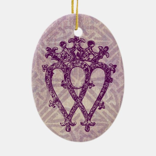 Scottish Luckenbooth Paars Celtic Knot Pattern Keramisch Ornament (Achterkant)