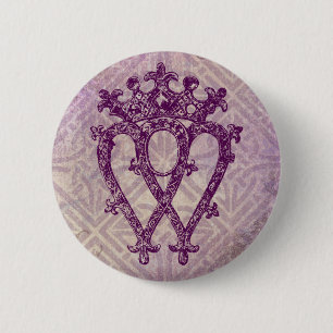 Scottish Luckenbooth Paars Celtic Knot Ronde Button 5,7 Cm