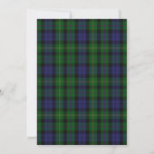 Scottish MacBride Tartan Wedding Invitation Kaart (Achterkant)