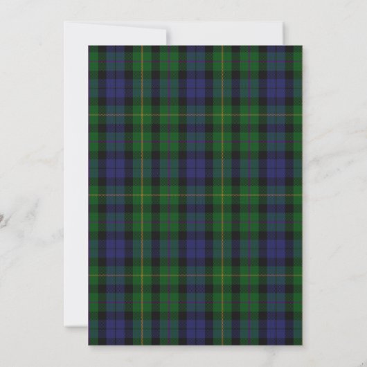 Scottish MacBride Tartan Wedding Invitation Kaart (Achterkant)