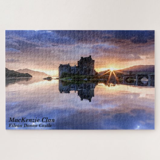 Scottish MacKenzie Clan's Castle Sunset Reflection Legpuzzel (Horizontaal)