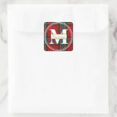 Scottish MacLean Tartan Gold Monogram Name Sticker (Tas)