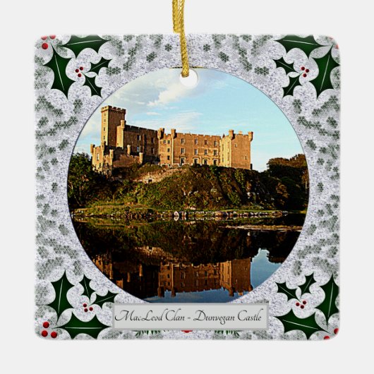 Scottish MacLeod Clan's Dunvegan Castle Xmas Keramisch Ornament (Voorkant)