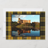 Scottish MacLeod Clan's Gele Tartan Xmas Kaart (Achterkant)
