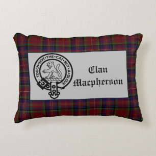 Scottish Macpherson Crest Badge en Tartan Accent Kussen