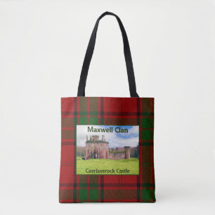 Scottish Maxwell Caerlaverock Castle Clan Tartan Tote Bag