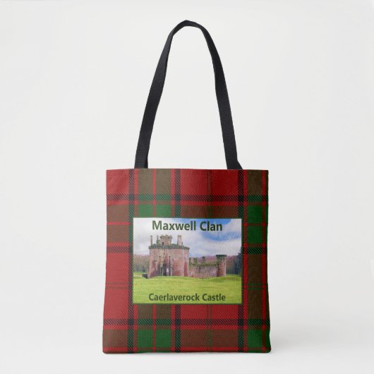 Scottish Maxwell Caerlaverock Castle Clan Tartan Tote Bag (Voorkant)