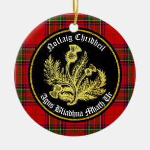 Scottish Merry Kerstmis en Happy New Year Keramisch Ornament