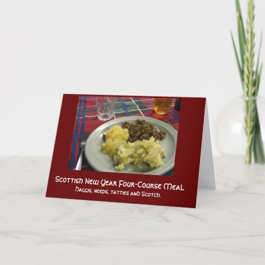 Scottish New Year Four-Course Meal Card Kaart (Voorkant)