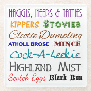 Scottish Nosh - Food from Scotland - Glass Onderze Glazen Onderzetter