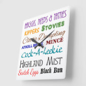 Scottish Nosh - Scotland Food Wall Clock Vierkante Klok (Hoek)