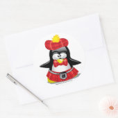 Scottish Penguin Red Ronde Sticker (Envelop)