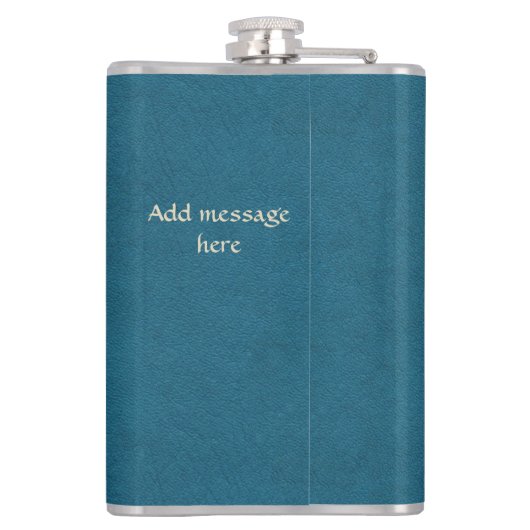 Scottish Personalized Gold Thistle Blue Heupfles (Achterkant)