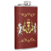 Scottish Personalized Gold Thistle Red Heupfles (Rechts)