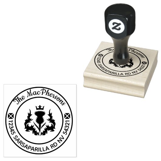 Scottish Personalized Thistle Rubberstempel (Gestempeld)