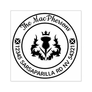 Scottish Personalized Thistle Rubberstempel