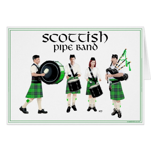 Scottish Pipe Band - Green Kilts (Voorkant Horizontaal)
