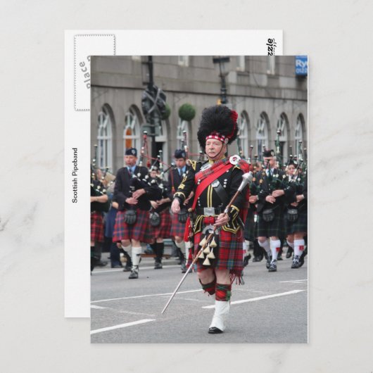 Scottish Pipeband Briefkaart (Voorkant / Achterkant)