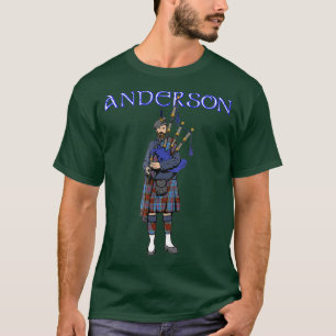 Scottish Piper ANDERSON Clan Tartan Schotland T-shirt