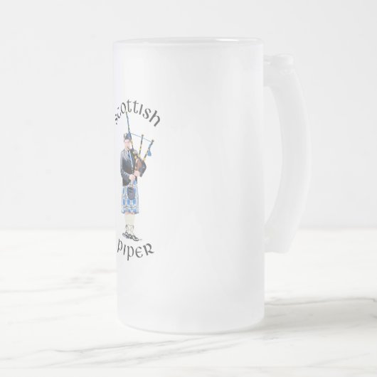 Scottish Piper - Blauw Matglas Bierpul (Voorkant rechts)
