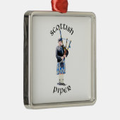 Scottish Piper - Blue Pset Metalen Ornament (Rechts)