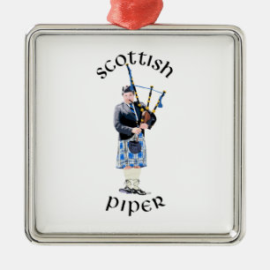Scottish Piper - Blue Pset Metalen Ornament