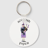 Scottish Piper - Paars Sleutelhanger (Voorkant)