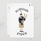 Scottish Piper - Tan Kilt Briefkaart (Voorkant / Achterkant)