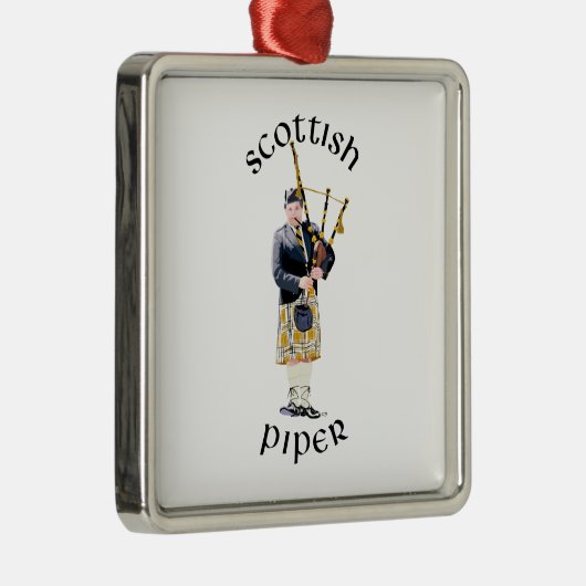 Scottish Piper - Tan Play Metalen Ornament (Rechts)