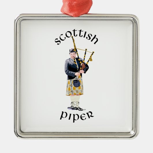 Scottish Piper - Tan Play Metalen Ornament (Voorkant)