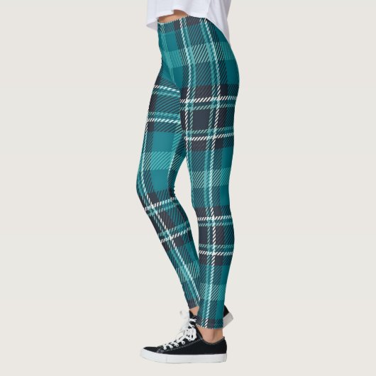 Scottish Plaid Perfection Blauwgroen, Turquoise en Leggings (Links)